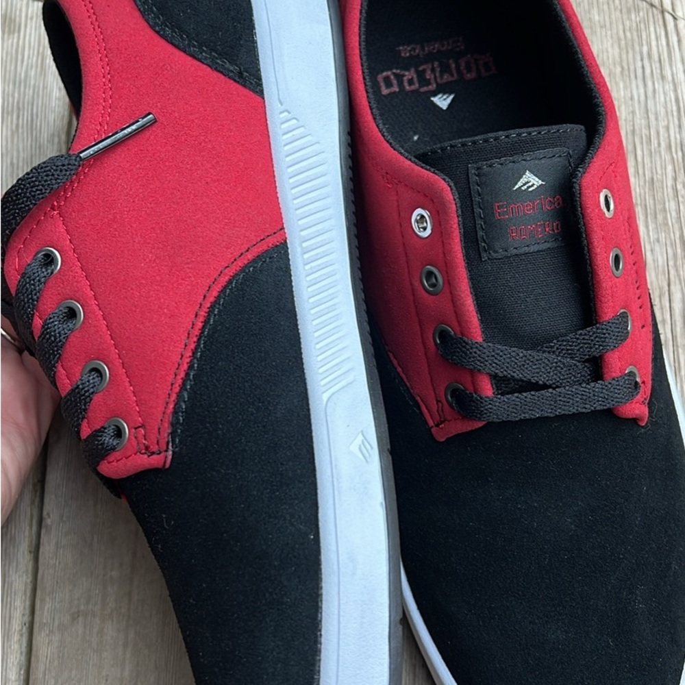 Emerica Romero Black and Red Skate Shoes - Picture 3 of 6